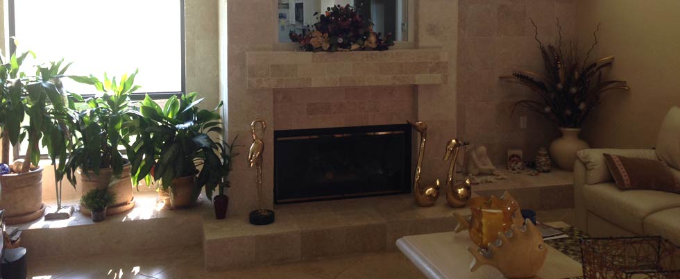 Travertine Fireplace